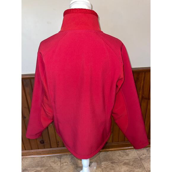 Womens LL Bean Vintage Jacket Red Fleece Lined Zip Up‎ Nylon Shell Pockets M - Picture 4 of 7